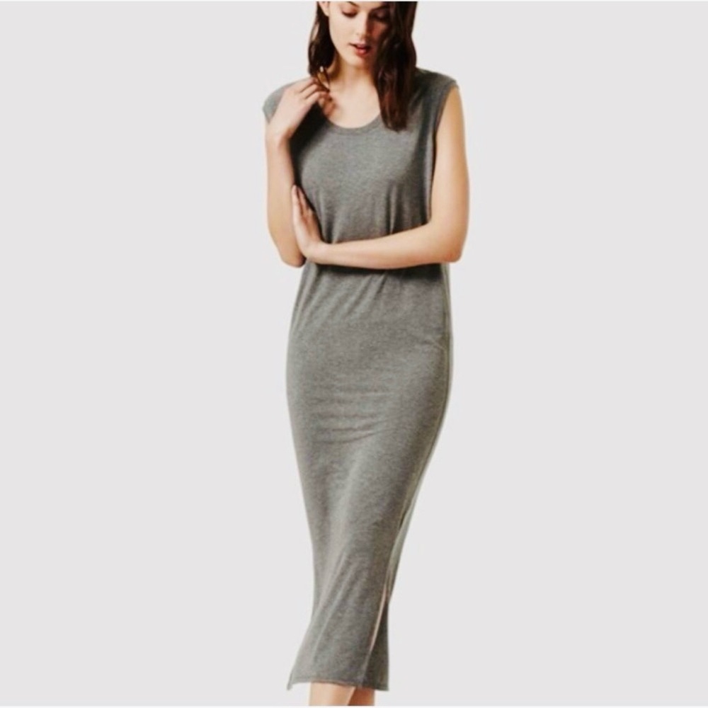 KIT AND ACE Everywhere Stretch Cashmere Blend Sleeveless Maxi Dress w Slits